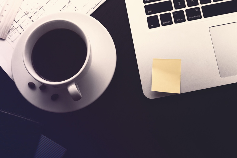 communication, mug, paper, business, cup, computer equipment, coffee, laptop, no people, technology, work, black background, reminder, 4K, coffee - drink