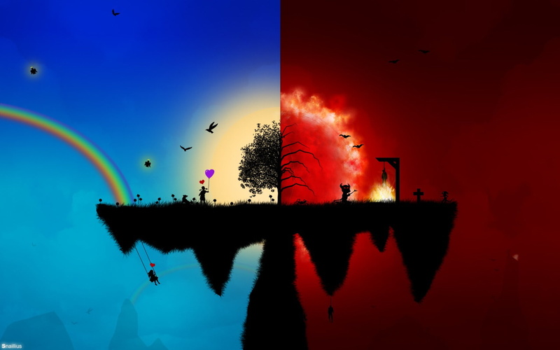 fantasy art, rainbows, digital art, 720P, splitting