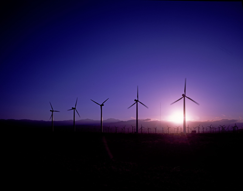 san gorgonio pass, sunset, riverside county, wind power plant, blue, environmental technology, california, eco, sunrise, ecology, wind power, energy revolution