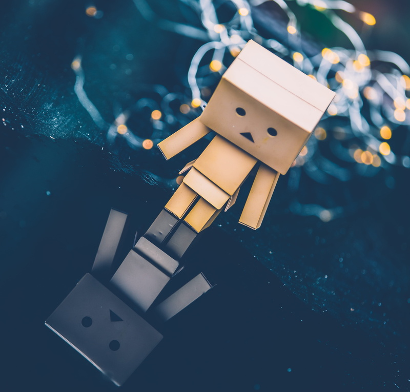 creativity, craft, toy, danbo, representation, brown, indoors, figure, communication, 4K, focus on foreground, photography, human representation, reflection