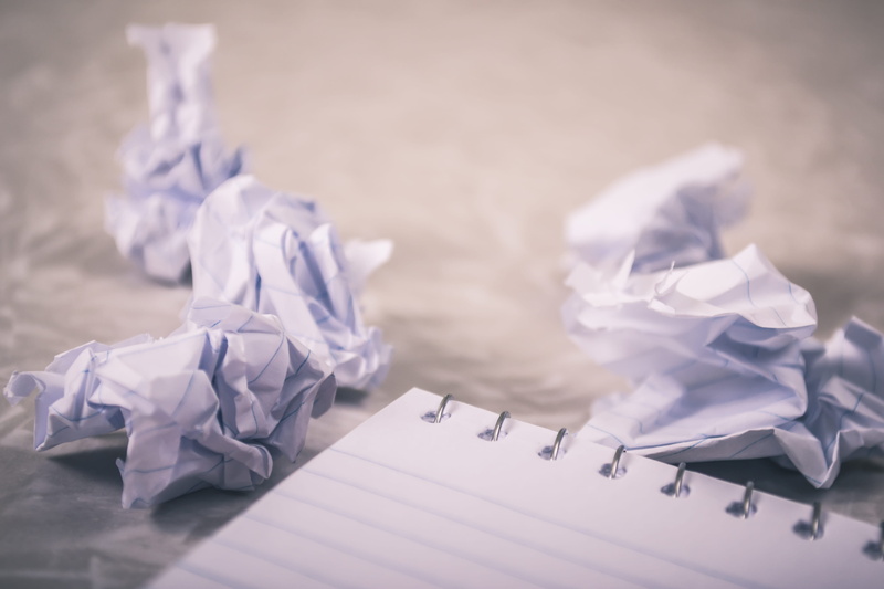 negative emotion, still life, close, photography, note pad, page, creativity, paper, 4K, waste, discarded, indoors, frustration, crumpled paper ball, focus