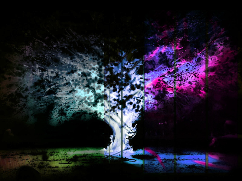 720P, negative, trees, glitch art, field, psychedelic