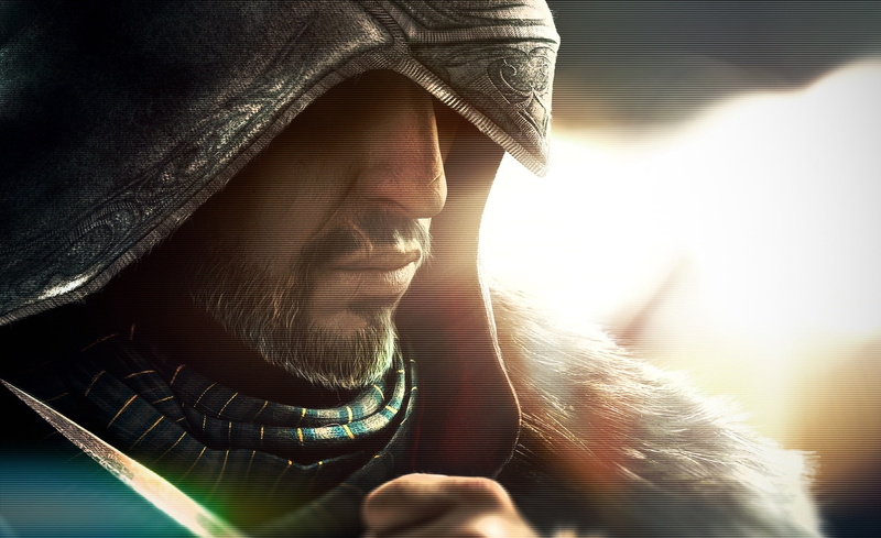outdoors, clothing, beard, s, acr, adult, facial hair, mid adult, enhanced, Games, males, lens flare, close-up, assassin, men, headshot, ezio