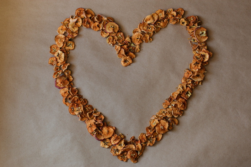 5K, art and craft, love, nutrition, close-up, positive emotion, heart, kraft, apples, shape, creativity, use, paper, walnut, diet, luxury, vegetarian
