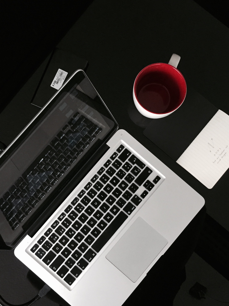 computer equipment, drink, connection, table, cup, technology, mac, photography, food and drink, mug, indoors, refreshment, minimalism, high angle view
