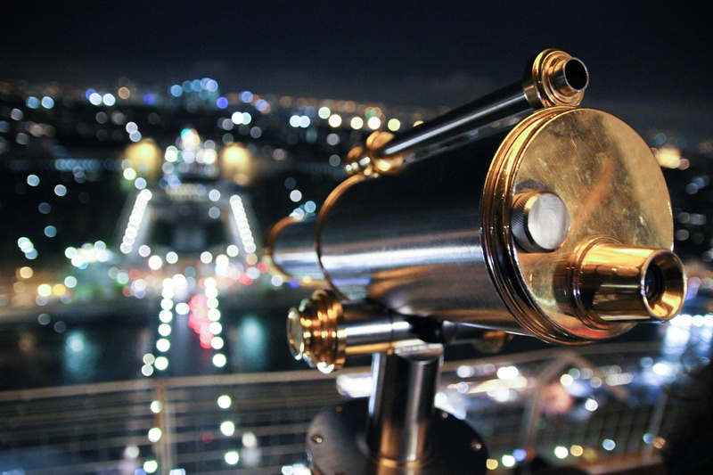 spyglass, viewing, optics, Paris, Eiffel tower, 5K