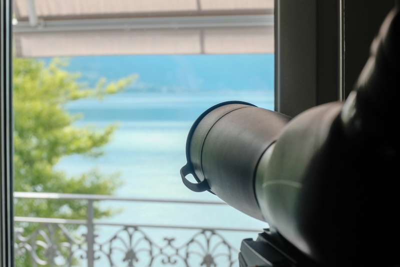 metal, study, home, glass, railing, optical, adult, swimming pool, small, rear view, instrument, window, 4K, observation, aiming, science, lifestyles