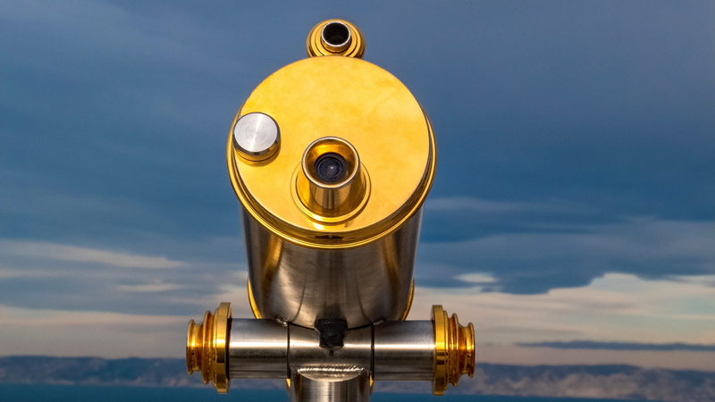 looking, spyglass, observation, telescope, coin operated, water, looking at view, no people, technology, 4K, cloud - sky, optical, sky, panorama, coin-operated binoculars