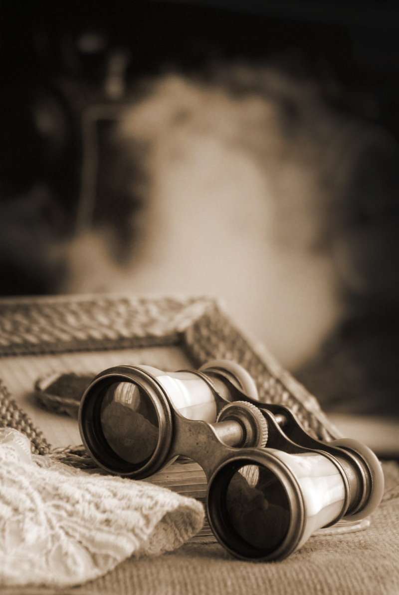 spyglass, antique, furniture, binoculars, communication, smoke - physical structure, mood, social issues, table, book, old, traditional, crime, weapon