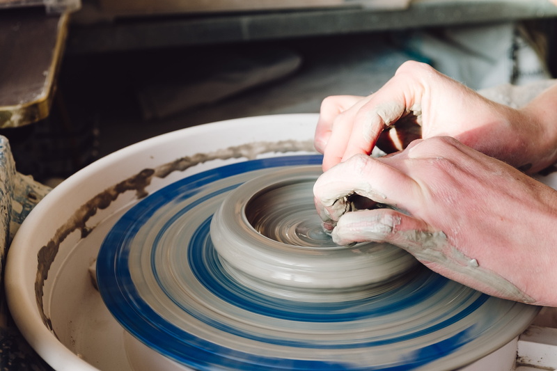 jar, culture, making, wheel, one person, dirty, art, 4K, handicraft, mixing, artisan, work, close-up, artist, woman, potter, motion, handcraft, molding a shape