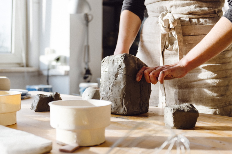 creativity, pottery, mud, human limb, indoors, molding, traditional, culture, one person, working, pot, women, artist, creation, clay, hand, potter, woman