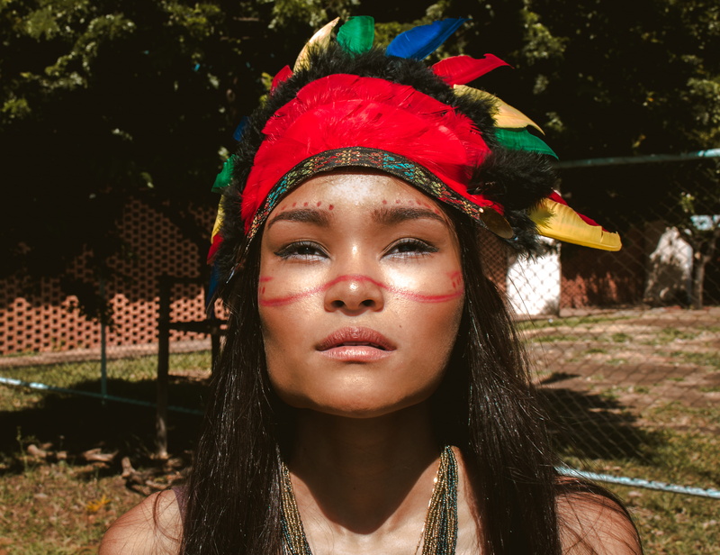 child, beautiful, headshot, 4K, woman, red, human face, costume, street, style, nature, beautiful woman, face paint, girl, young adult, lifestyles, day