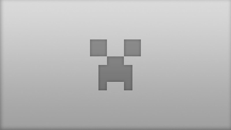 1920x1080, 1080P, minecraft, creeper, minimalistic, gray, logo
