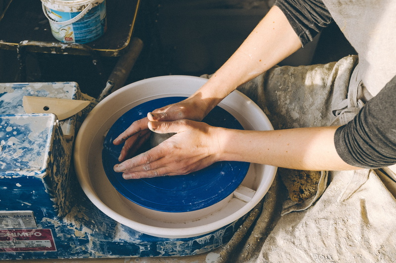 woman, handcraft, housework, work, human hand, 4K, water, craftsman, container, workshop, person, high angle view, wheel, turning, skill, mixing, wet