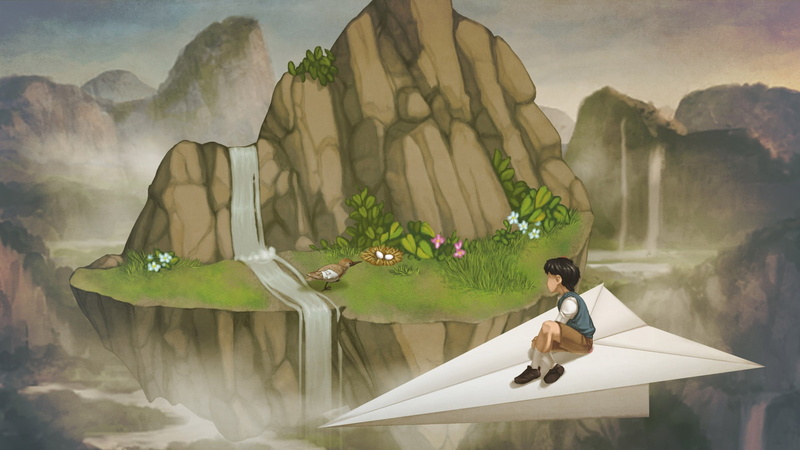 flowers, 1080P, eggs, paper planes, waterfall, video games, flying, children, nests, A Bird Story, mountains