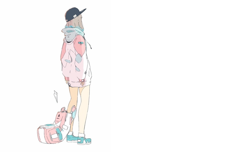 Cap, Hoodie, Bag, Anime, 1080P, Short Hair, Original, Paper Plane