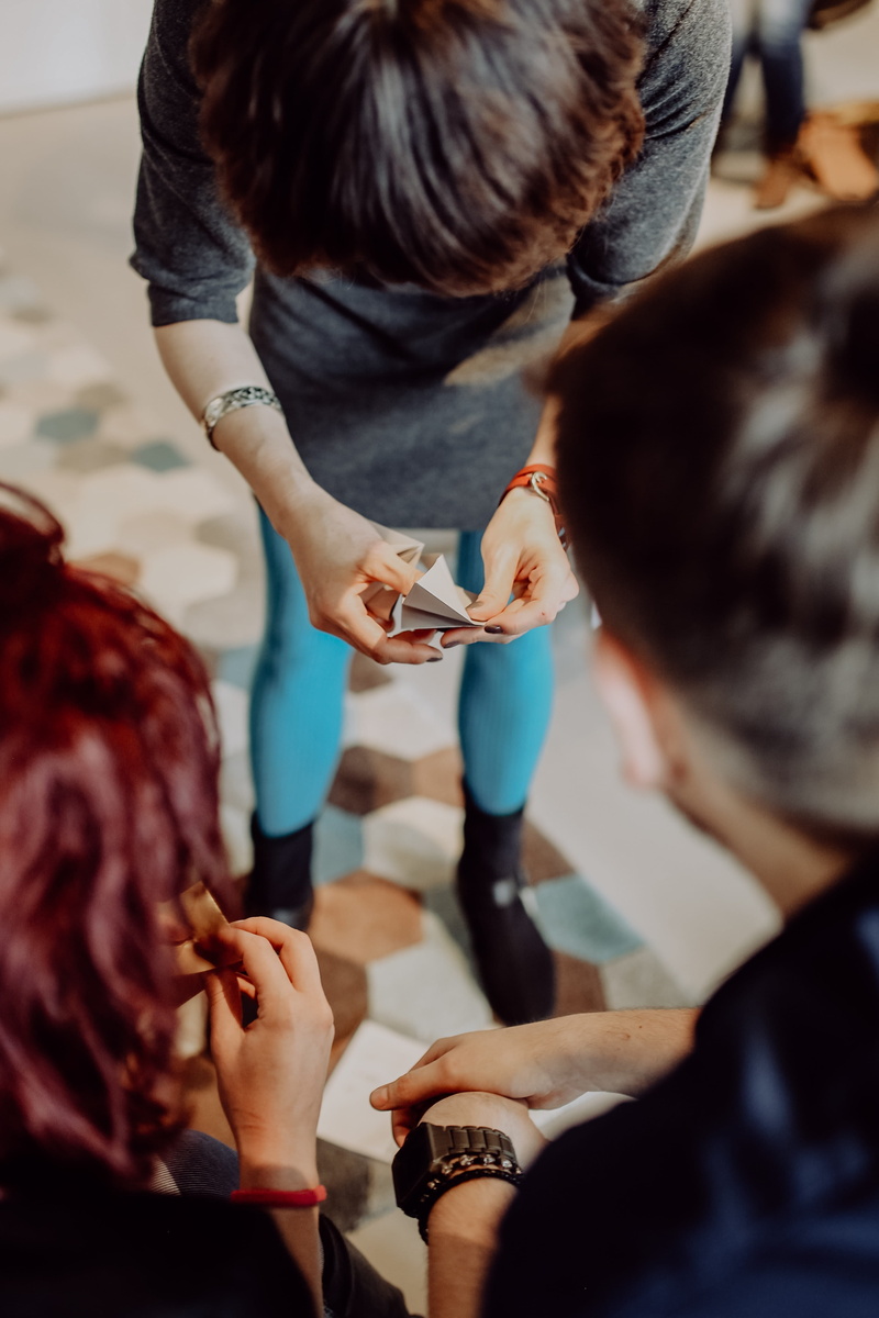 handmade, females, making, togetherness, lifestyles, creativity, workshop, human hand, men, women, human hair, craft, group of people, high angle view