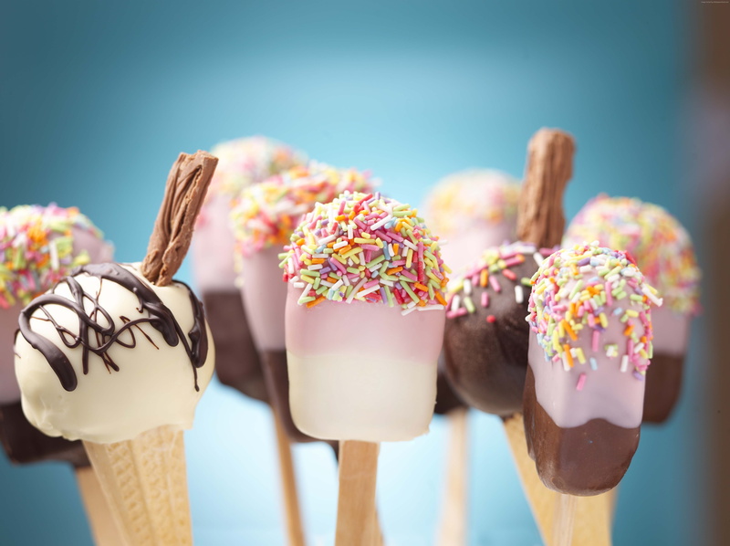 delicious, cake pops, sugar sprinkling, ice cream, 5K, chocolate, strawberry