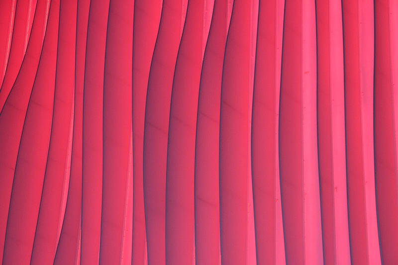 full frame, architecture, outdoors, curtain, textured, velvet, textile, day, side by side, drapery, pattern, pink color, protection, no people, large group of objects