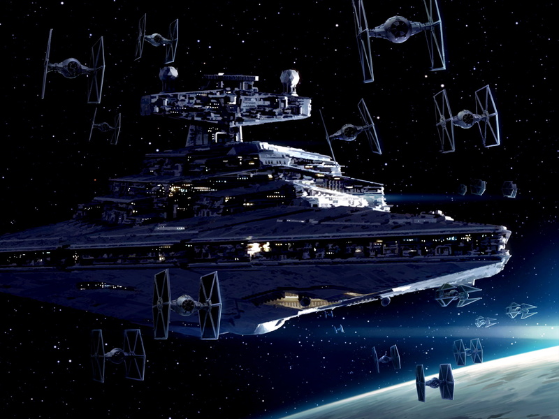 TIE Fighter, space, Star Destroyer, Star Wars, TIE Interceptor, 1080P