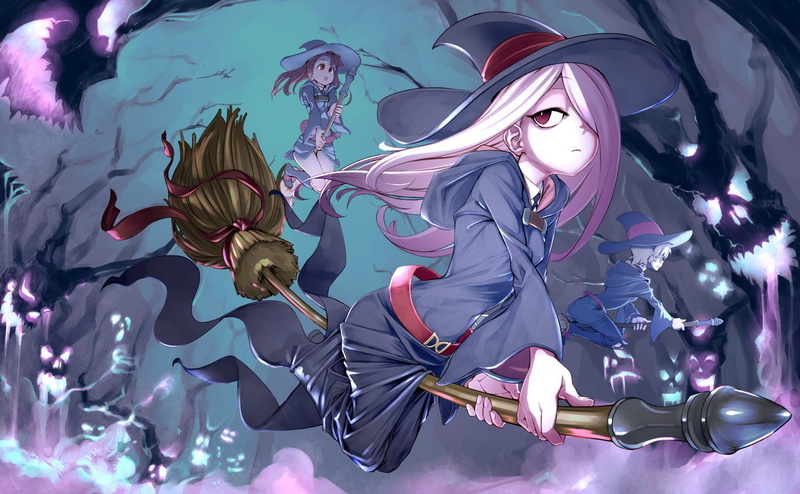 720P, human representation, nature, indoors, Lotte Yanson, sea, water, purple, Sucy Manbavaran, female likeness, animal wildlife, representation, Little Witch Academia