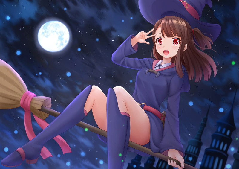 leisure activity, sitting, real people, Little Witch Academia, women, astronomy, young adult, nature, one person, illuminated, hair, beauty, young women