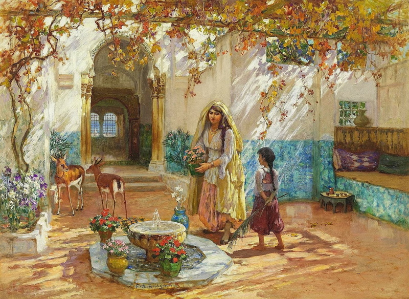 arabe, madre, 720P, arte, pintura, salon