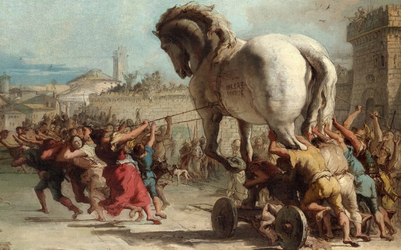 arte, caballo, pintura, troya, 1080P