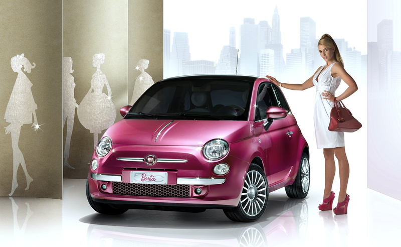 young adult, pink, outdoors, adult, architecture, fiat 500, transportation, Barbie, pink fiat, mode of transportation, motor vehicle, 2K, women, door
