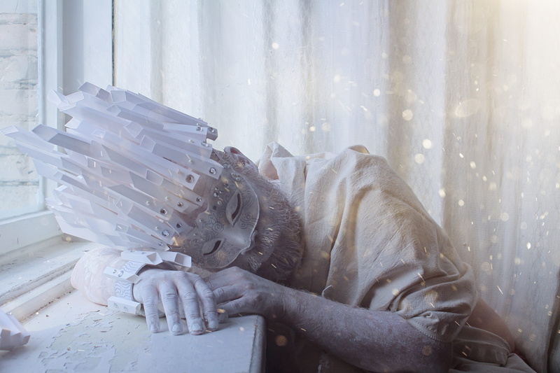 crown, focus on foreground, 4K, cold, day, man, story, winter, young adult, indoors, white color, holding, costume, wood - material, window, nature, technology