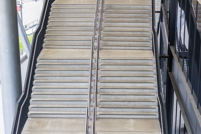no people, metal, people, connection, steps and staircases, architecture, poland, convenience, high angle view, steps, the way forward, transportation