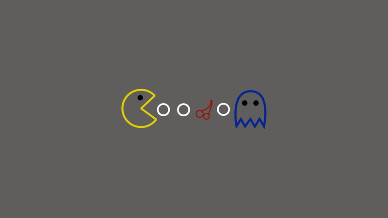 gray, 1080P, pacman, video games, hd, grey