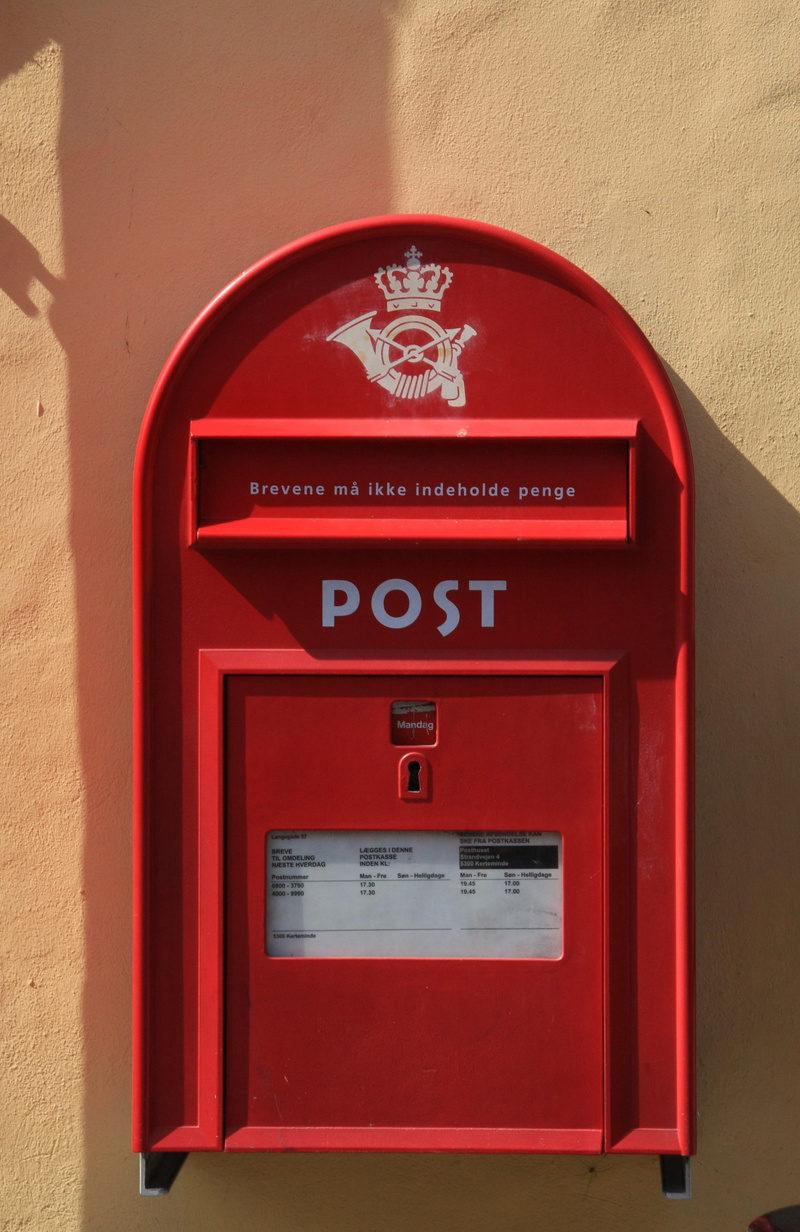 Mailbox, danish, public mailbox, text, metal, convenience, design, Postbox, architecture, close-up, postal, letterbox, safety, wall - building feature