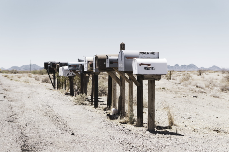 empty, communication, color, boxes, 5K, field, metal, environment, fedex, mail, in a row, remote, street, tranquility, summer, sand, mailbox, no people