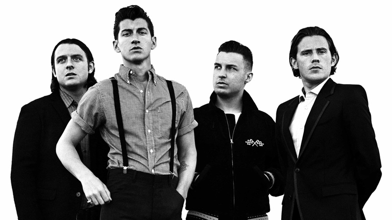 young men, togetherness, indoors, males, white background, Arctic Monkeys, standing, mature men, front view, looking at camera, people, Band (Music), young adult