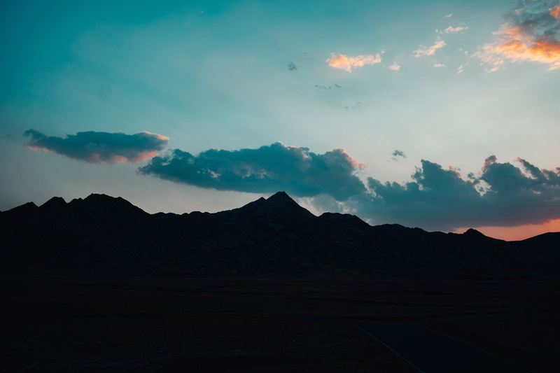 sunset, beauty in nature, outdoors, land, Iran, tranquil scene, mountain peak, clouds, silhouette, physical geography, mountain, Mohammad Alizade, mountain range