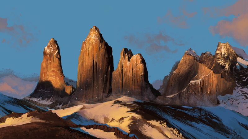 rocks, landscape, 1080P, snow, javadi, art, mountains, mohammad, nature