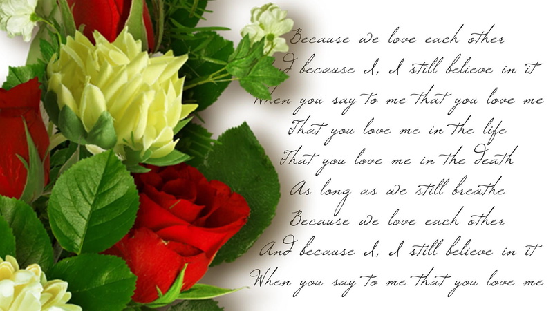 valentines day, romantic, flouers, petaled, yellow, flowers, romance, 1080P, script, roses, flower, red, love, rose, nature and landscapes, poetry