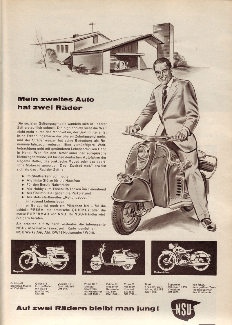 old time, collect, western script, motor scooter, antique, word, neckarsulm, nsu, human representation, male likeness, female likeness, the past, printed