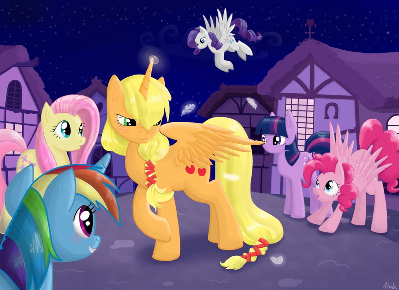 Pinkie Pie, 1080P, night, event, architecture, yellow, animal representation, arts culture and entertainment, celebration, TV Show, representation, illuminated