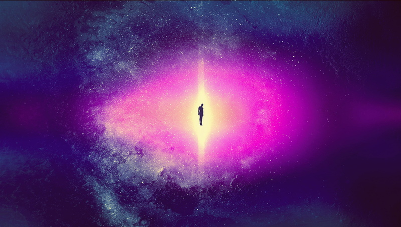 multi colored, human, low angle view, nature, star - space, sky, galaxy, silhouette, violet, 2K, astronomy, flying, scenics - nature, star, beauty in nature