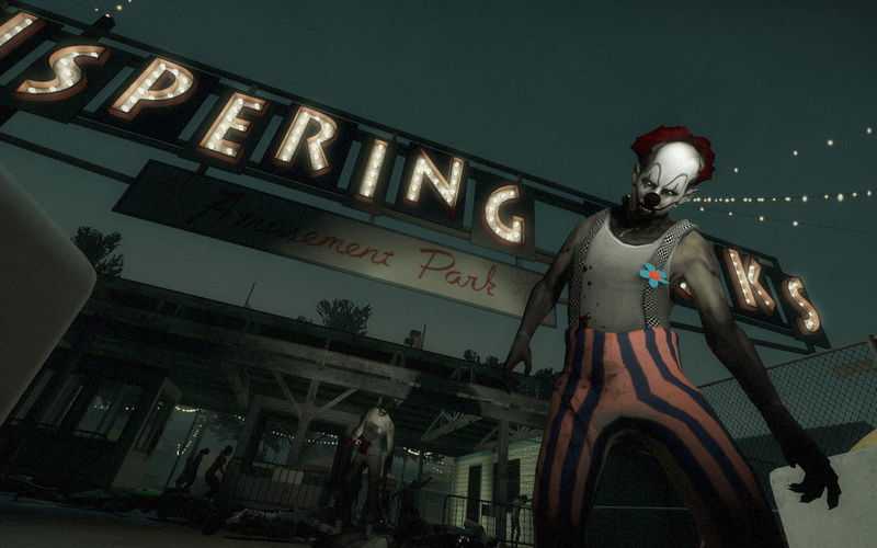 720P, low angle view, nature, built structure, Left 4 Dead, outdoors, the past, neon, no people, history, Night, Carneval, western script, dusk, Left 4 Dead 2