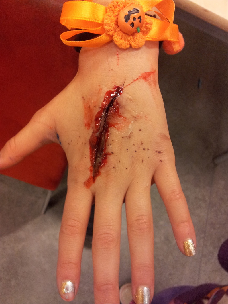 left hand, lifestyles, close-up, tattoo, messy, hand, physical injury, accident, indoors, bleeding, bloody, wound, one person, only women, left, focus on foreground