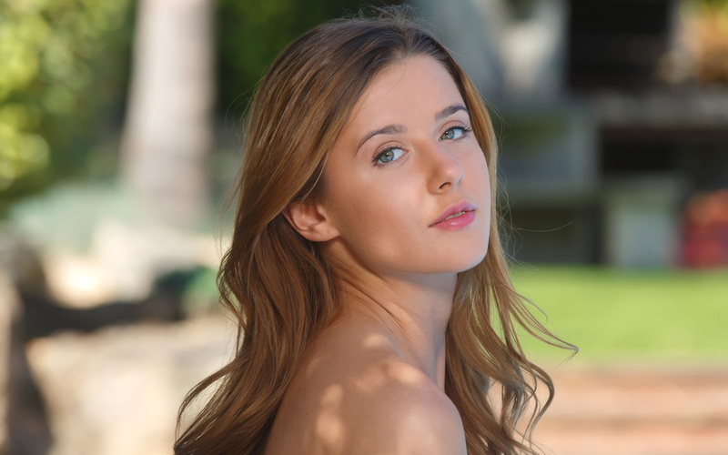 outdoors, headshot, beauty, contemplation, young women, looking at camera, face, hairstyle, close-up, teenager, focus on foreground, long hair, Looking At Viewer
