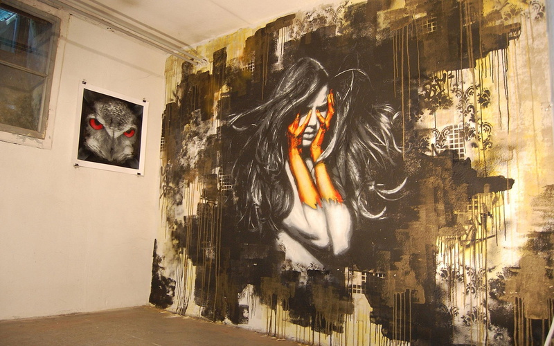 hair, black, graffiti, 2560x1600, 2K, woman, artistic, painting