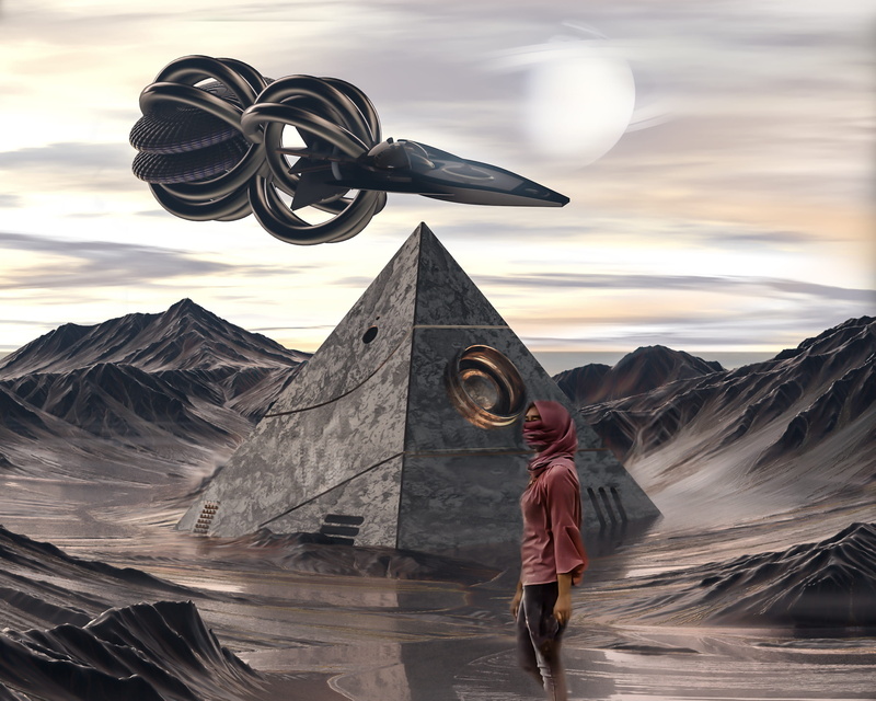 planet, spaceship, 3d, sky, near, beauty in nature, non-urban scene, travel destinations, background, space, ufo, fantasy, science fiction, landscape, rendering