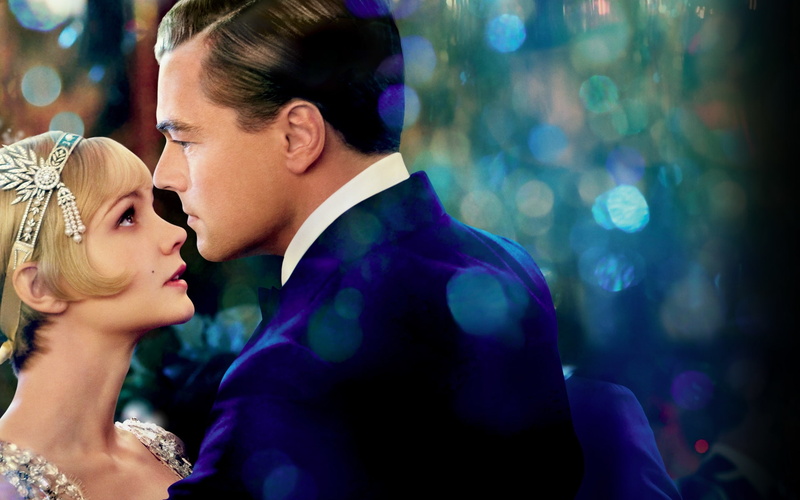 blonde, poster, 1080P, movie, retro, actress, blue, couple, girl, bokeh, man, Carey Mulligan, the great gatsby, actor, woman, The Great Gatsby (2013)