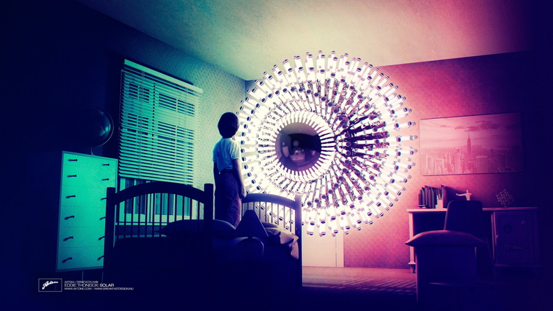 room, 2K, album covers, children, lights, Axtone, digital art