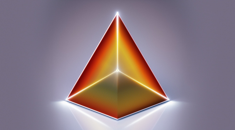 learning, secrets, no people, Gold, 2K, lighting equipment, blue background, ascend, illuminated, geometric shape, 3DArt, triangle, science, art, colored background
