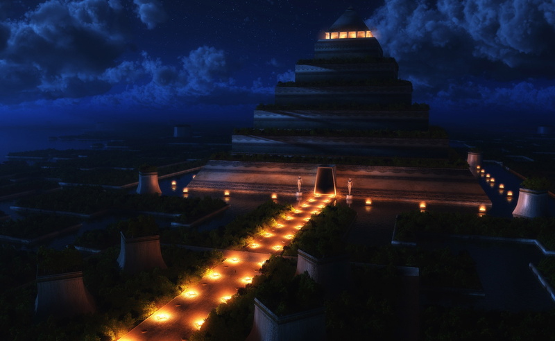 Night, direction, Artistic, travel destinations, building, religion, building exterior, illuminated, built structure, steps and staircases, ancient civilization